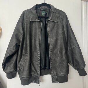 Target Wild Fable Distressed Faux Leather Bomber Jacket